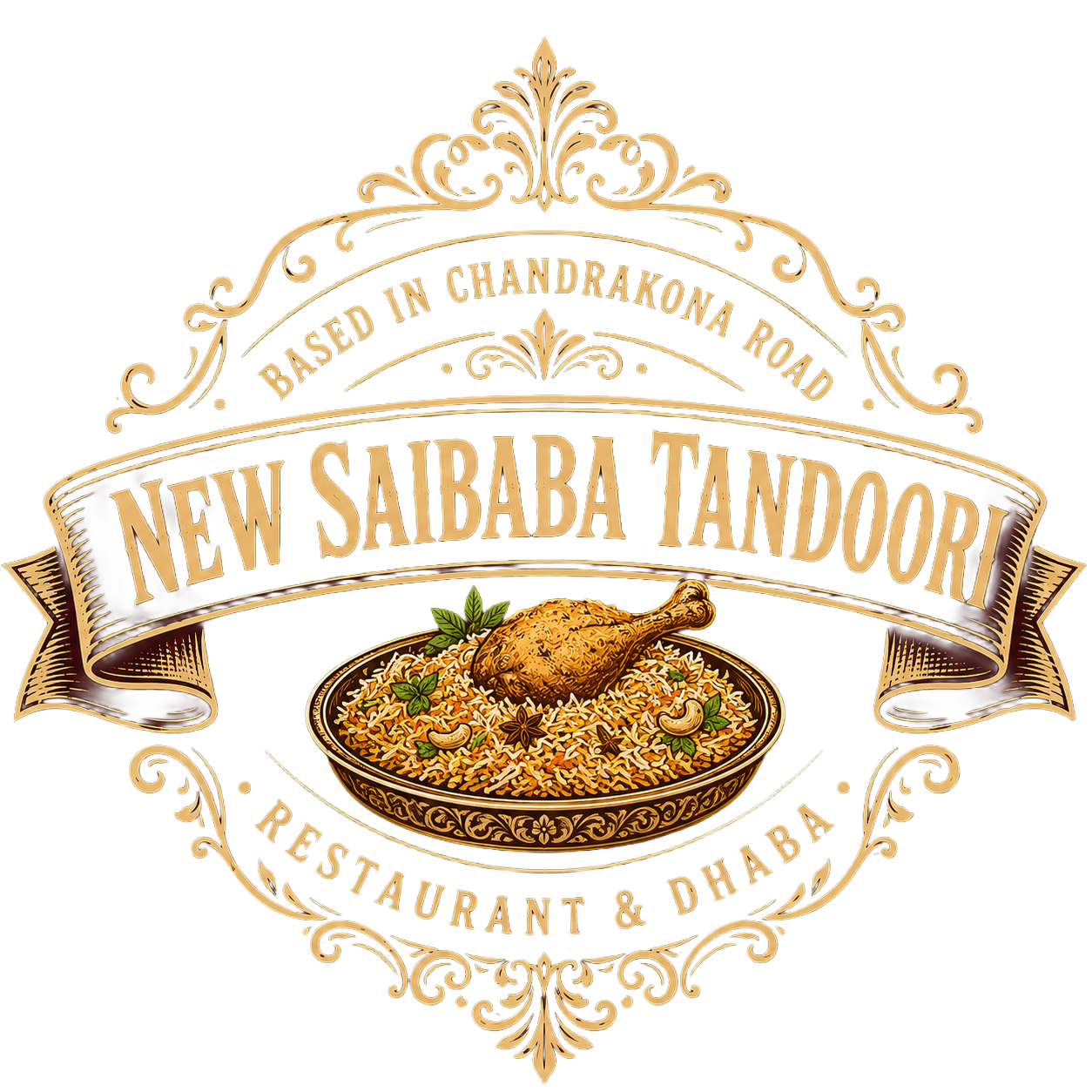 New Saibaba Tandoori Restaurant and Dhaba circular logo badge